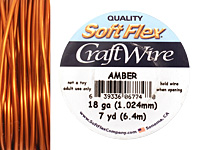 Soft Flex Amber Craft Wire 18 gauge, 7 yards