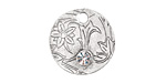 Nunn Design Antique Silver (plated) Decorative Small Circle Tag w/ Crystal 20mm