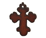 The Lipstick Ranch Rusted Iron Cross Pendant 30x37mm