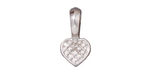TierraCast Rhodium (plated) Heart Bail Glue Pad 10x19mm