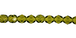 Czech Fire Polished Glass Olivine Round 6mm