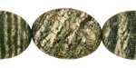 Green Zebra Jasper Flat Oval 25x18mm