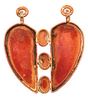 Patricia Healey Copper Big Heart Bezel Pendant 55x59mm