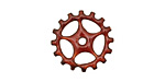 C-Koop Enameled Metal Ruby Red Sectioned Gear 19mm