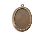 Vintaj Natural Brass Oval Bezel Pendant 24x30mm