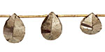 Golden Pyrite (silver tone) Faceted Teardrop 12x12-16mm