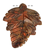 Gray Rainbow Jasper Carved Leaf Pendant 48x60mm