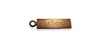 Vintaj Natural Brass "Believe" Rectangle Charm 21x5mm