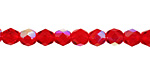 Czech Fire Polished Glass Siam Ruby AB Round 6mm