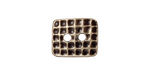 TierraCast Antique Brass (plated) Rectangle Hammertone Button 15x13mm