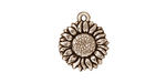 TierraCast Antique Silver (plated) Sunflower Charm 15x18mm