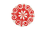 Lillypilly Red Scrolling Daisy Anodized Aluminum Disc 25mm, 24 gauge