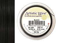 Artistic Wire Black 24 gauge, 20 yards