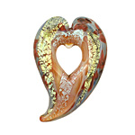 Grace Lampwork Eucalyptus Heart Focal 27x38-41mm