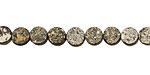 Golden Pyrite (silver tone) Puff Coin 6mm