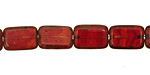 Czech Hurricane Glass Rustic Sunfire Rectangle 12x8mm
