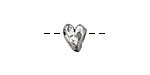 Rustic Charms Sterling Silver Rustic Heart 8x9mm