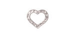 TierraCast Rhodium (plated) Hammertone Heart Link 14x12mm