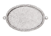 Nunn Design Antique Silver (plated) Raised Tag Grande Oval Link 51x32mm