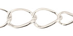 Silver (plated) X-Large Oval Curb Chain