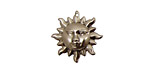 Stampt Antique Pewter (plated) Sun Face Charm 20mm
