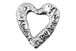 Rustic Charms Sterling Silver Always in My Heart Charm 29mm