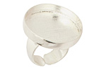 Silver (plated) Adjustable Ring Circle Bezel 27mm
