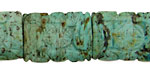 African Turquoise Carved Thin Pillow 25x18mm