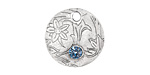 Nunn Design Antique Silver (plated) Decorative Small Circle Tag w/ Light Sapphire Crystal 20mm