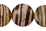 Brown Zebra Jasper Puff Coin 25mm
