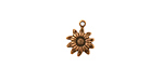 Stampt Antique Copper (plated) Tiny Sunflower Charm 9x12mm