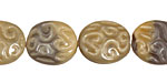 Czech Glass Mushroom Scrolling Oval 16x14mm