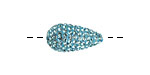 Aquamarine Pave (w/ Preciosa Crystals) Teardrop 19x10mm (1.5mm hole)