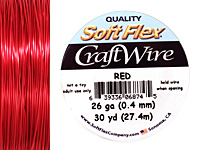 Soft Flex Red Craft Wire 26 gauge, 30 yards