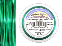 Artistic Wire Silver Plated Christmas Green 26 gauge, 30 yards