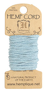 Light Blue Hemp Twine 20 lb, 20 ft