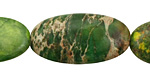 Green Impression Jasper Flat Oval 30x15mm