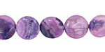 Purple Wave Agate Puff Coin 14mm