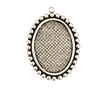 Stampt Antique Pewter (plated) Dotted Fringe Oval Setting 18x25mm