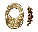 Humble Beads Polymer Clay New Leaf Oval Toggle 33-35x25-26, 26mm bar