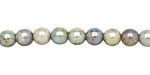 Czech Glass Luster Opaque Green Round 6mm