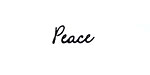 Peace (cursive) Mini Rubber Stamp 17x8mm