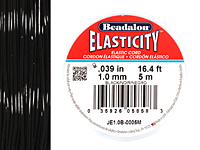 Elasticity Black 1.0mm, 5 meters