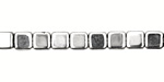 Czech Glass Silver Square 6mm