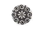 Lillypilly Black Scrolling Daisy Anodized Aluminum Disc 25mm, 22 gauge