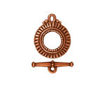 TierraCast Antique Copper (plated) Sunburst Toggle Clasp 21x16mm, 20mm Bar