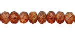 Czech Glass Honey Picasso (matte) Fire Polished Rondelle 6x9mm
