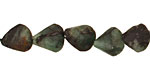 Emerald Rough Triangular Tumbled Nugget 7-11x6-8mm