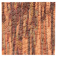 Lillypilly Enchantment Groovy Circles Embossed Patina Copper Sheet 3"x3", 36 gauge