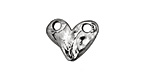 Rustic Charms Sterling Silver Solid Heart Link 18x15mm